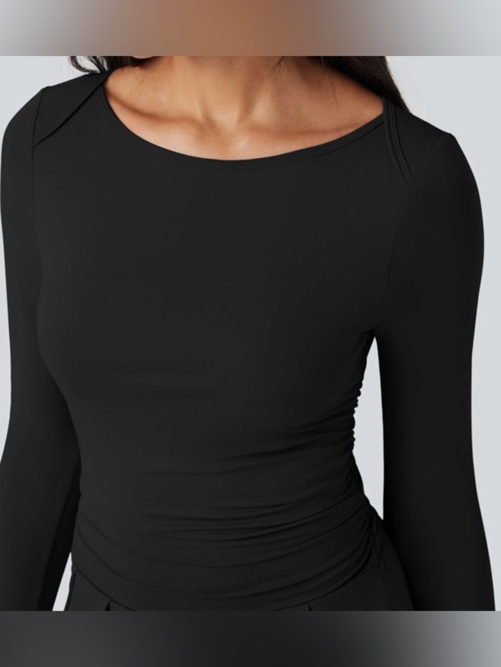 HALARA Black Long-Sleeve Wide-Leg Jumpsuit - Picture 7 of 10